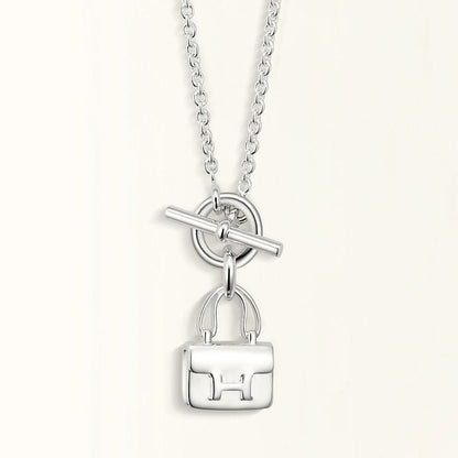 [⭐Clover Jewelry]POP H PEDANT SILVER NECKLACE