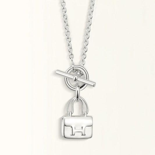 [⭐Clover Jewelry]POP H PEDANT SILVER NECKLACE