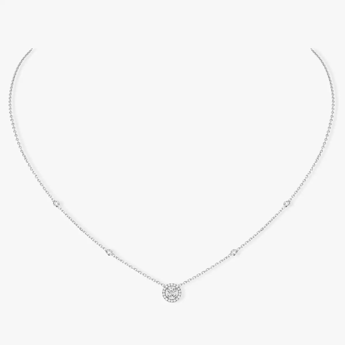 [⭐Clover Jewelry]Diamond Necklace 0,20ct Brilliant Shape Joy