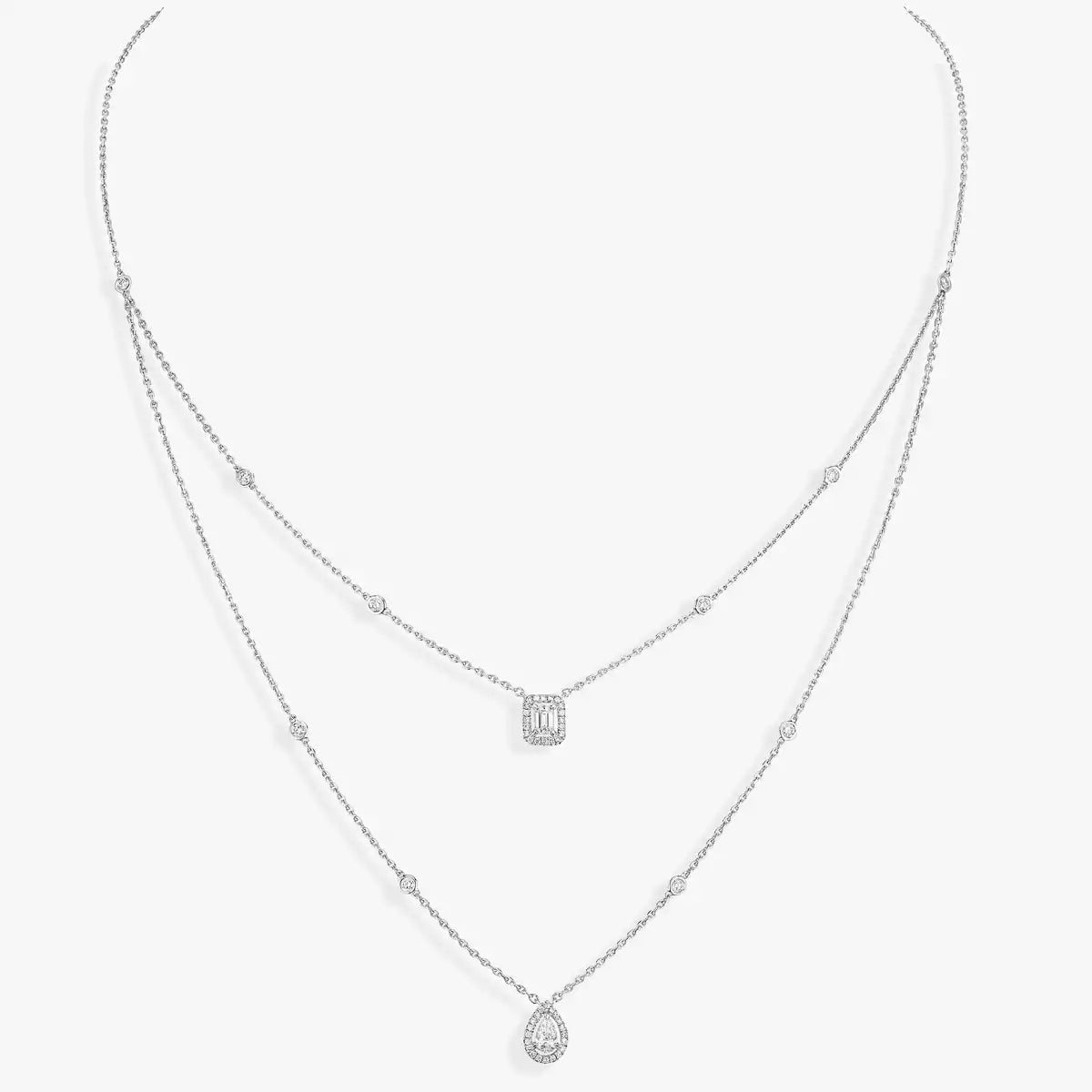 [⭐Clover Jewelry]Diamond Necklace My Twin 2 Rows