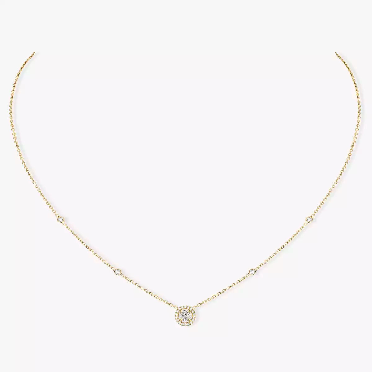 [⭐Clover Jewelry]Diamond Necklace 0,20ct Brilliant Shape Joy