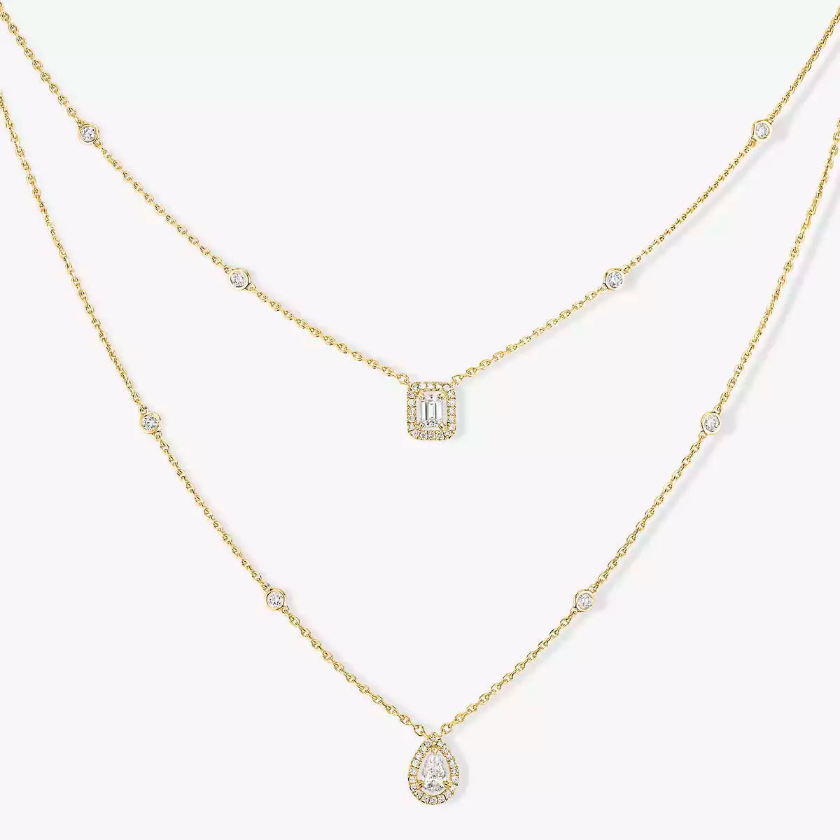 [⭐Clover Jewelry]Diamond Necklace My Twin 2 Rows