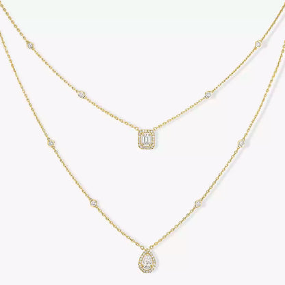 [⭐Clover Jewelry]Diamond Necklace My Twin 2 Rows