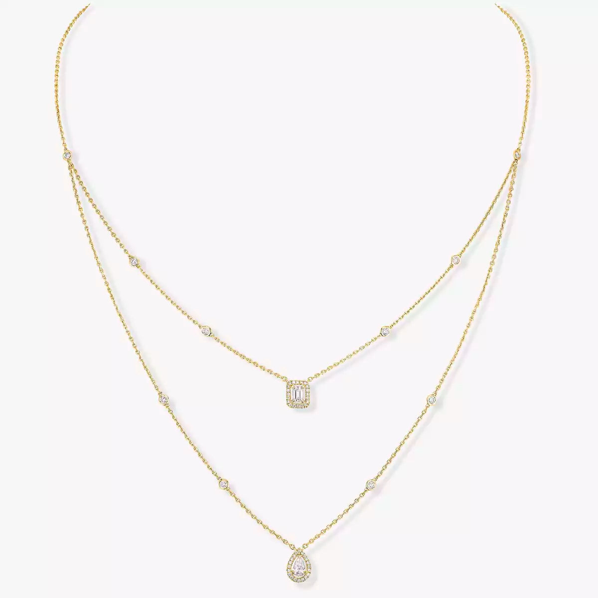 [⭐Clover Jewelry]Diamond Necklace My Twin 2 Rows