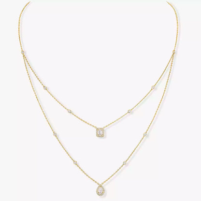 [⭐Clover Jewelry]Diamond Necklace My Twin 2 Rows