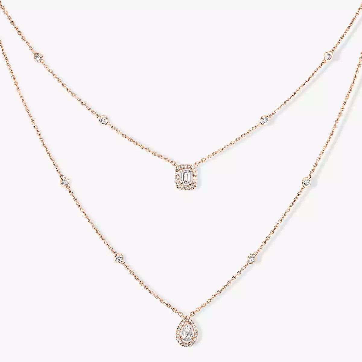 [⭐Clover Jewelry]Diamond Necklace My Twin 2 Rows