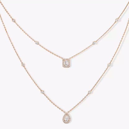 [⭐Clover Jewelry]Diamond Necklace My Twin 2 Rows