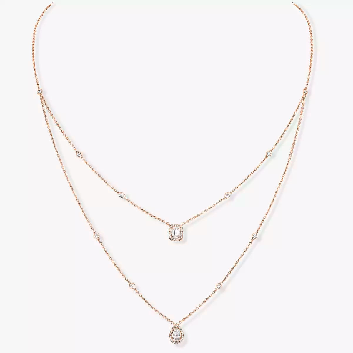 [⭐Clover Jewelry]Diamond Necklace My Twin 2 Rows