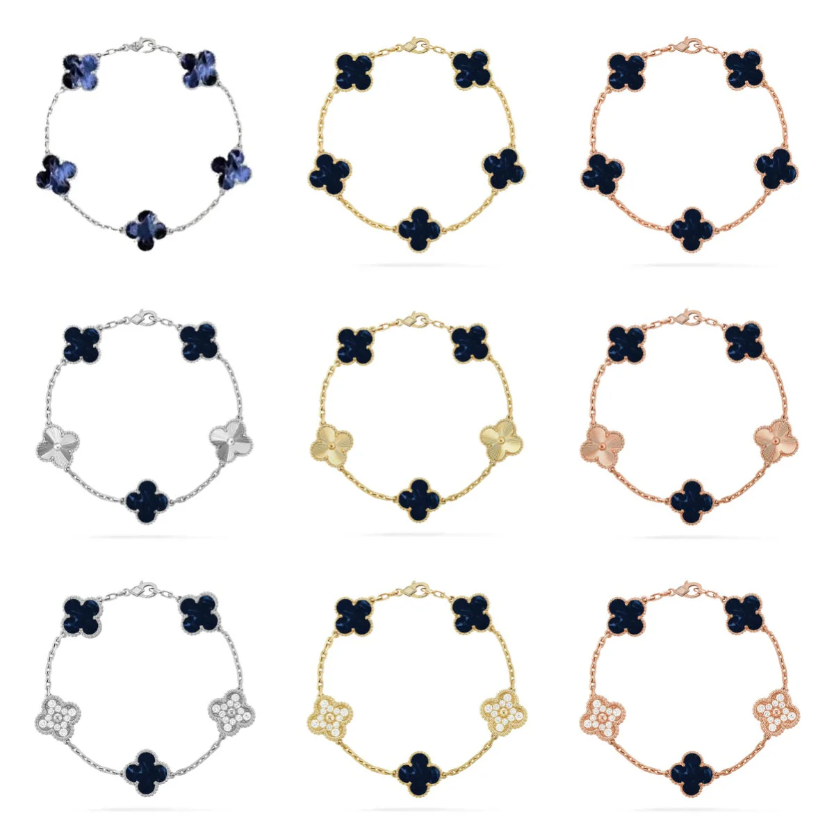 [⭐Clover Jewelry]CLOVER 5 MOTIF PIETERSITE BRACELET COLLECTION