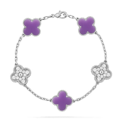 [⭐Clover Jewelry]CLOVER 5 MOTIF LIGHT PURPLE BRACELET COLLECTION