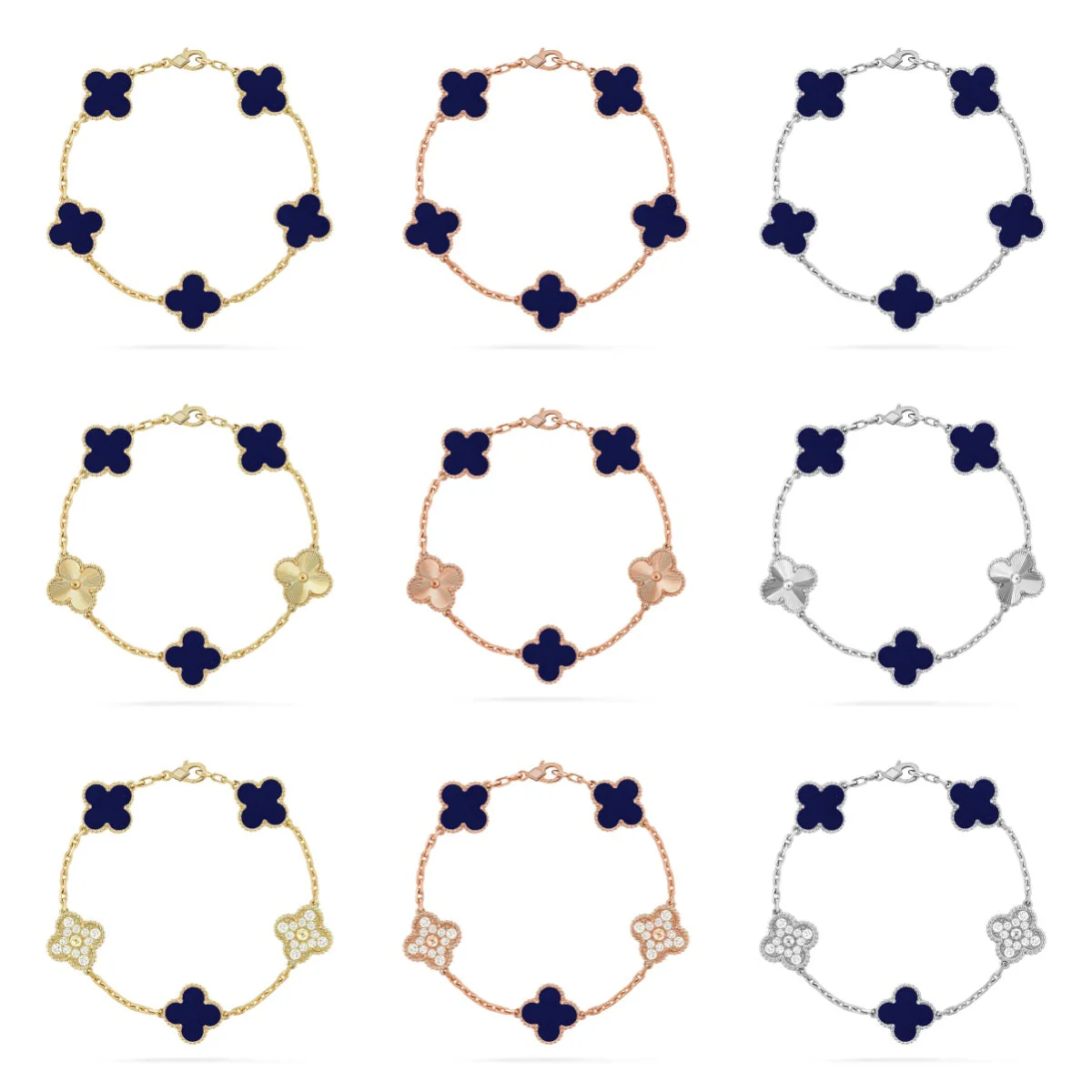 [⭐Clover Jewelry]CLOVER 5 MOTIF LAPIS LAZULI BRACELET COLLECTION