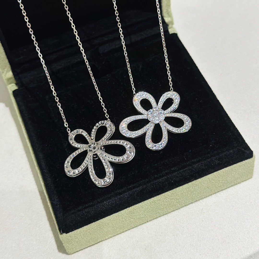 [⭐Clover Jewelry]FLOWERLACE NECKLACE FULL DIAMONDS