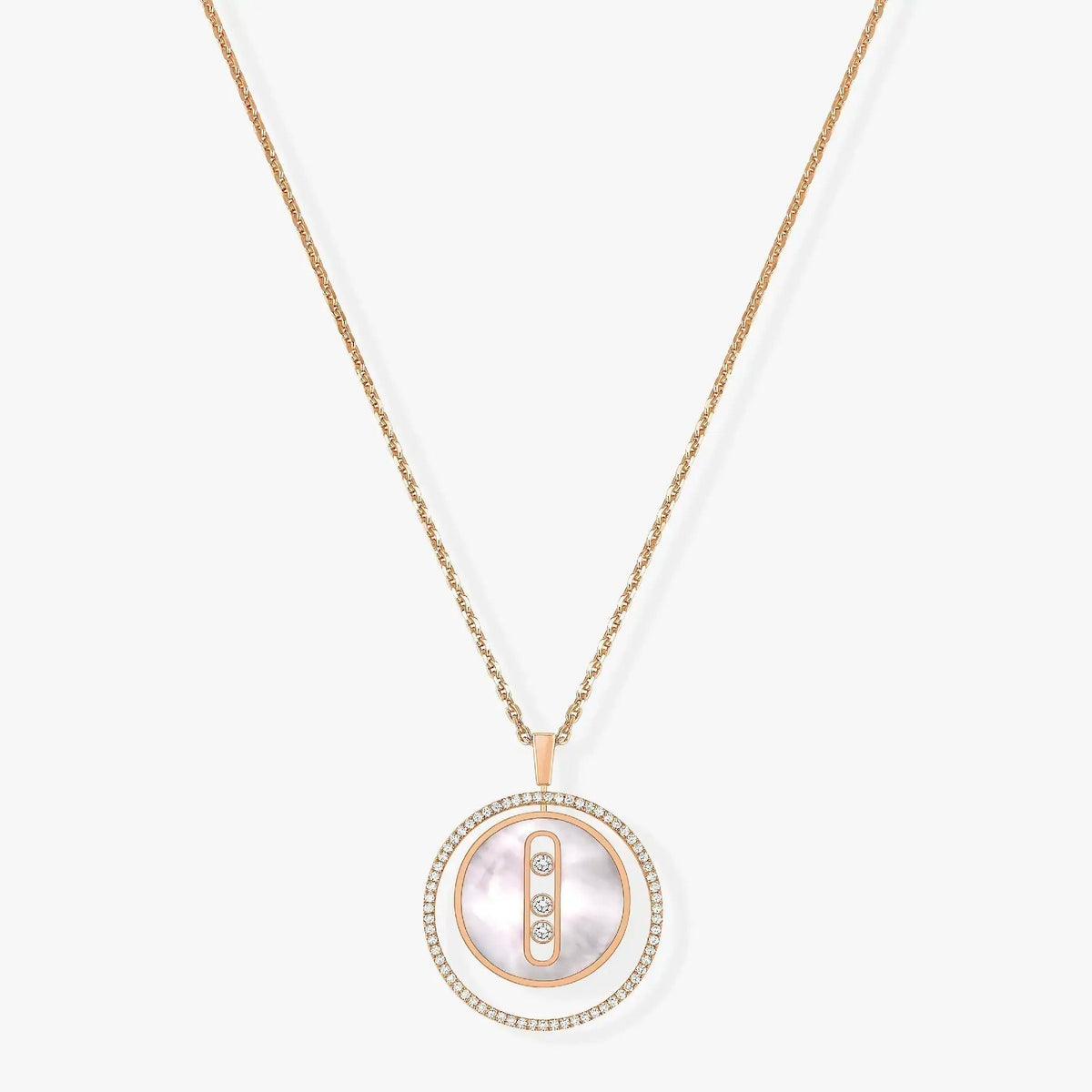 [⭐Clover Jewelry]Demo MOVE MM NACRE BLANCHE DIAMOND NECKLACE