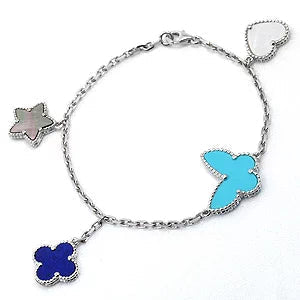 [⭐Clover Jewelry]LUCKY SPRING SILVER BRACELET 4 MOTIF