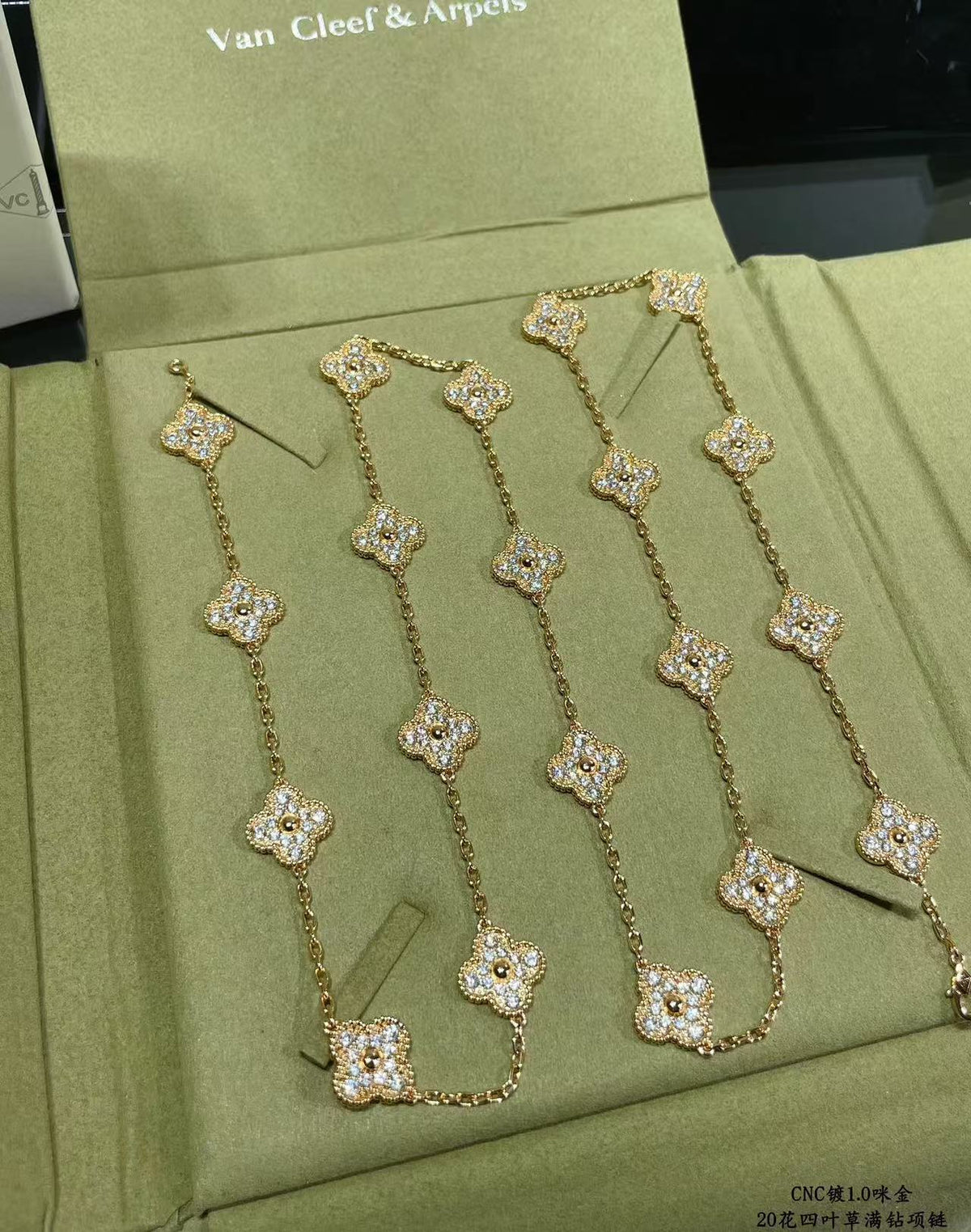 [⭐Clover Jewelry]CLOVER 20 MOTIFS FULL-DIAMOND NECKLACE
