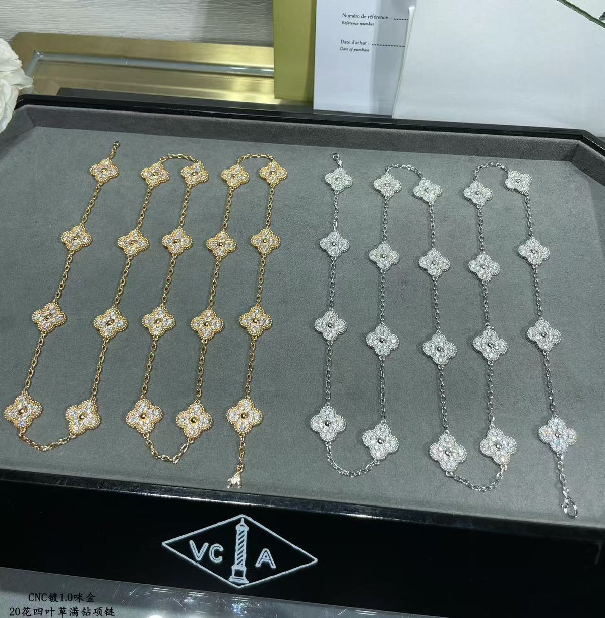 [⭐Clover Jewelry]CLOVER 20 MOTIFS FULL-DIAMOND NECKLACE
