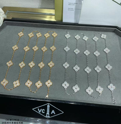 [⭐Clover Jewelry]CLOVER 20 MOTIFS FULL-DIAMOND NECKLACE
