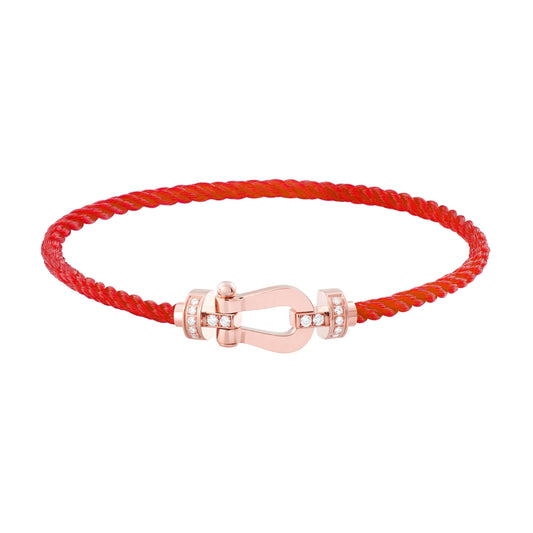 [⭐Clover Jewelry]FORCE 10 HALF DIAMOND PINK GOLD RED CORDERI LARGE AND MEDIUM MODEL