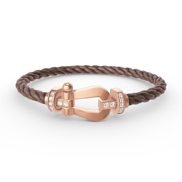 [⭐Clover Jewelry]FORCE LARGE HORSESHOE HALF DIAMOND BRACELET ROSE GOLD