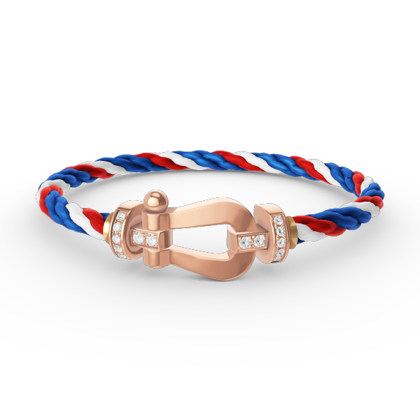 [⭐Clover Jewelry]FORCE LARGE HORSESHOE HALF DIAMOND BRACELET ROSE GOLD