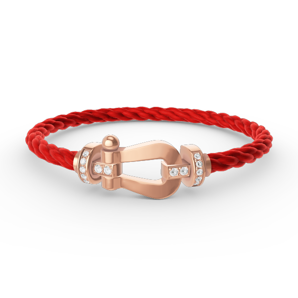 [⭐Clover Jewelry]FORCE LARGE HORSESHOE HALF DIAMOND BRACELET ROSE GOLD