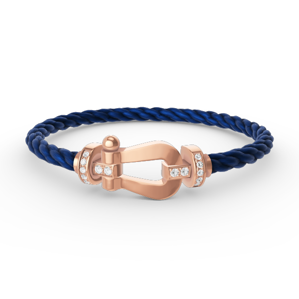 [⭐Clover Jewelry]FORCE LARGE HORSESHOE HALF DIAMOND BRACELET ROSE GOLD