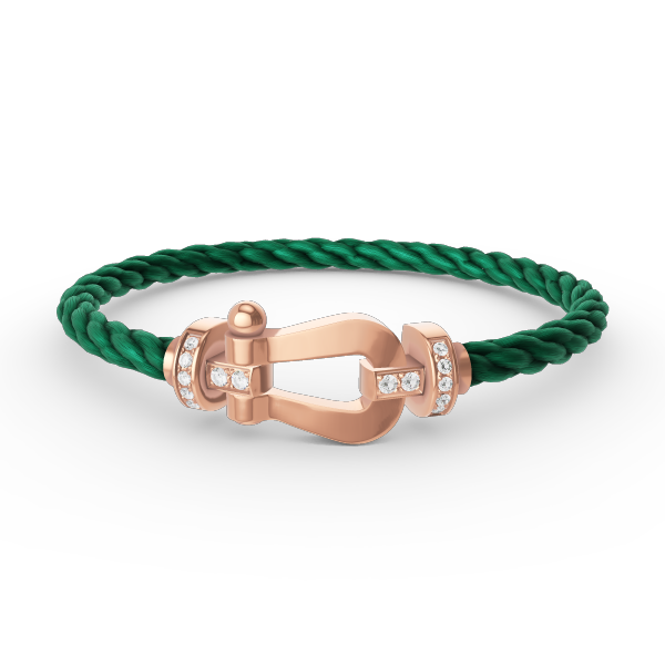 [⭐Clover Jewelry]FORCE LARGE HORSESHOE HALF DIAMOND BRACELET ROSE GOLD