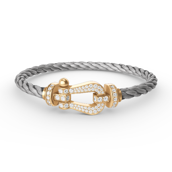 [⭐Clover Jewelry]FORCE LARGE HORSESHOE FULL DIAMOND BRACELET GOLD