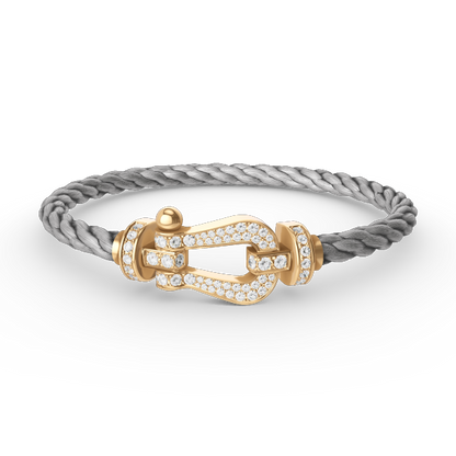 [⭐Clover Jewelry]FORCE LARGE HORSESHOE FULL DIAMOND BRACELET GOLD