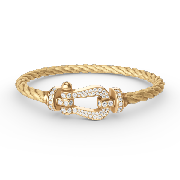 [⭐Clover Jewelry]FORCE LARGE HORSESHOE FULL DIAMOND BRACELET GOLD