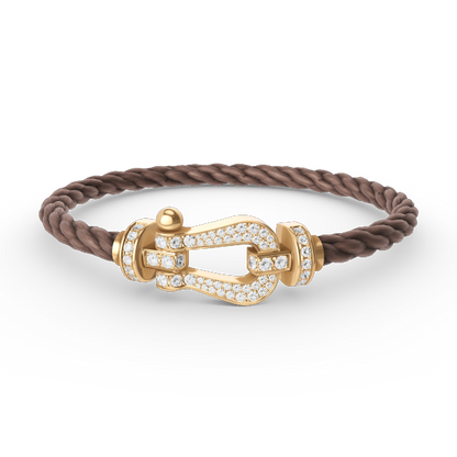 [⭐Clover Jewelry]FORCE LARGE HORSESHOE FULL DIAMOND BRACELET GOLD