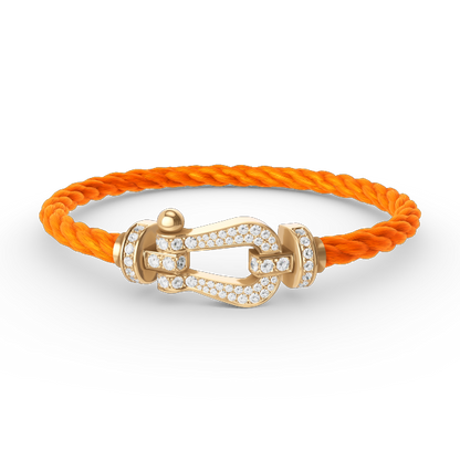 [⭐Clover Jewelry]FORCE LARGE HORSESHOE FULL DIAMOND BRACELET GOLD