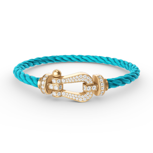 [⭐Clover Jewelry]FORCE LARGE HORSESHOE FULL DIAMOND BRACELET GOLD