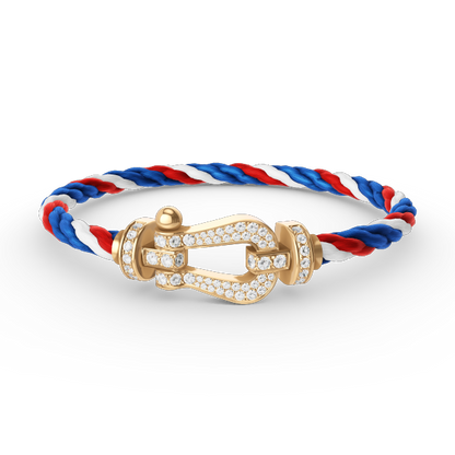 [⭐Clover Jewelry]FORCE LARGE HORSESHOE FULL DIAMOND BRACELET GOLD