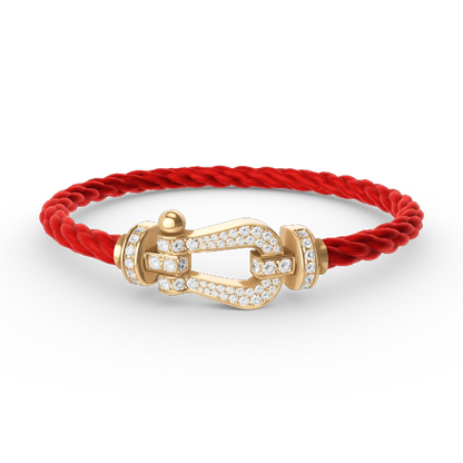 [⭐Clover Jewelry]FORCE LARGE HORSESHOE FULL DIAMOND BRACELET GOLD