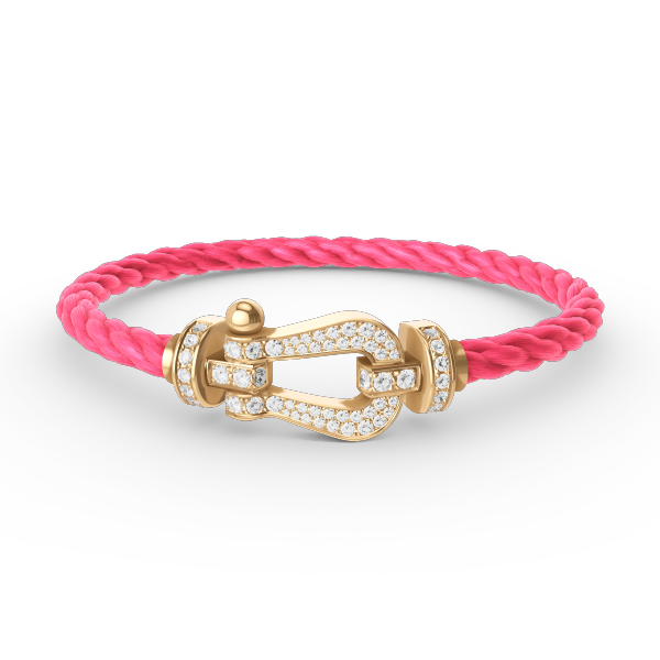 [⭐Clover Jewelry]FORCE LARGE HORSESHOE FULL DIAMOND BRACELET GOLD