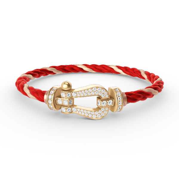 [⭐Clover Jewelry]FORCE LARGE HORSESHOE FULL DIAMOND BRACELET GOLD