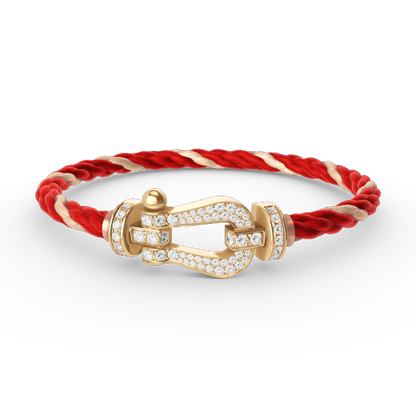 [⭐Clover Jewelry]FORCE LARGE HORSESHOE FULL DIAMOND BRACELET GOLD
