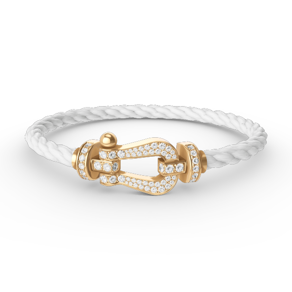 [⭐Clover Jewelry]FORCE LARGE HORSESHOE FULL DIAMOND BRACELET GOLD