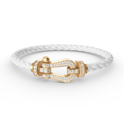 [⭐Clover Jewelry]FORCE LARGE HORSESHOE FULL DIAMOND BRACELET GOLD