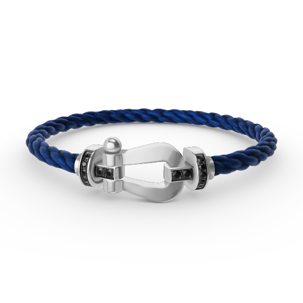 [⭐Clover Jewelry]FORCE LARGE HORSESHOE BLACK DIAMOND BRACELET SILVER