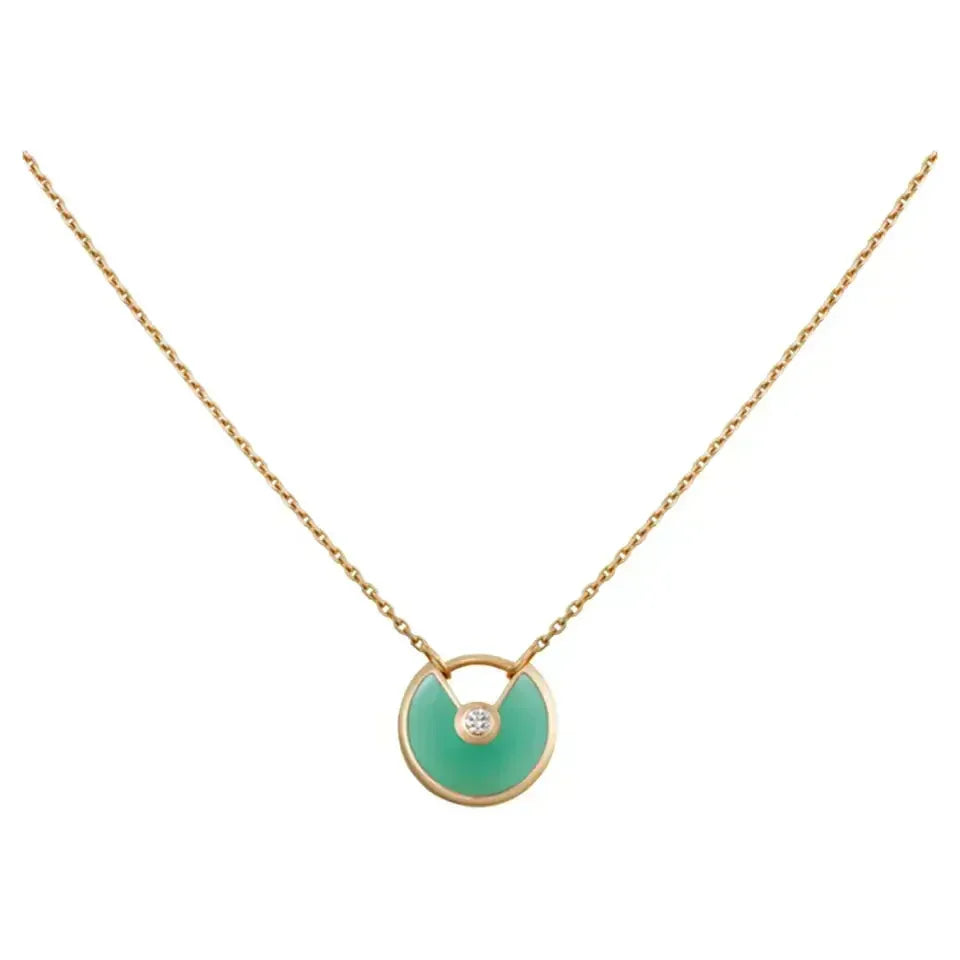 [⭐Clover Jewelry]AMULETTE GOLD MALACHITE NECKLACE