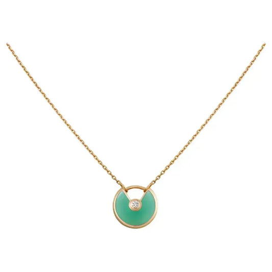 [⭐Clover Jewelry]AMULETTE GOLD MALACHITE NECKLACE
