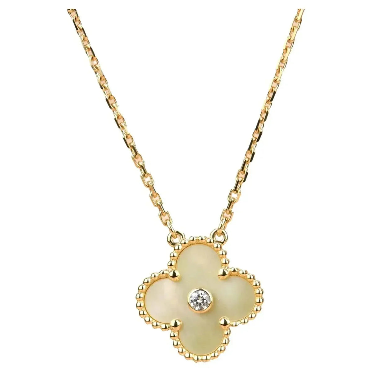 [⭐Clover Jewelry]CLOVER 15MM DIAMOND GOLD MOTHER OF PEARL NECKLACE