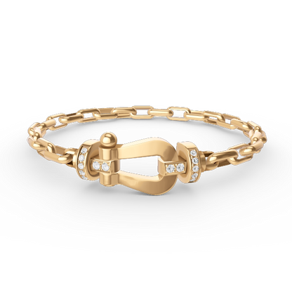 [⭐Clover Jewelry]FORCE LARGE HORSESHOE CLASP  METAL BRACELET