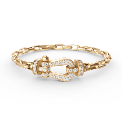 [⭐Clover Jewelry]FORCE LARGE HORSESHOE CLASP  METAL BRACELET