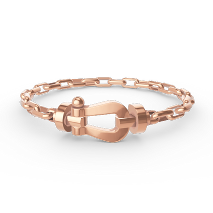 [⭐Clover Jewelry]FORCE LARGE HORSESHOE CLASP  METAL BRACELET