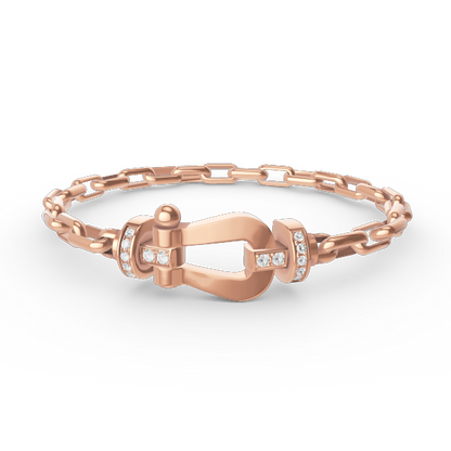 [⭐Clover Jewelry]FORCE LARGE HORSESHOE CLASP  METAL BRACELET
