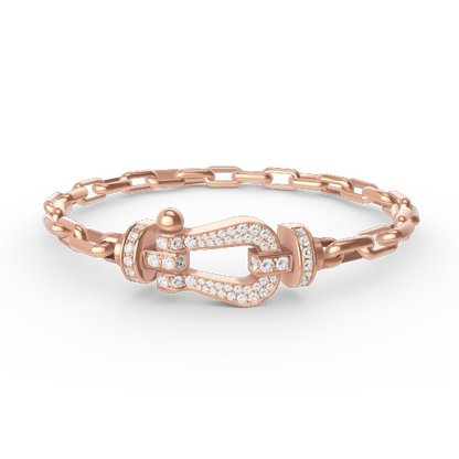 [⭐Clover Jewelry]FORCE LARGE HORSESHOE CLASP  METAL BRACELET