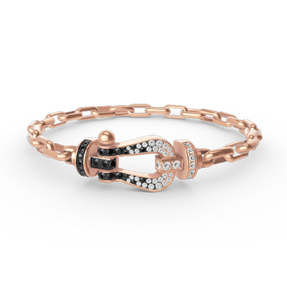 [⭐Clover Jewelry]FORCE LARGE HORSESHOE CLASP  METAL BRACELET